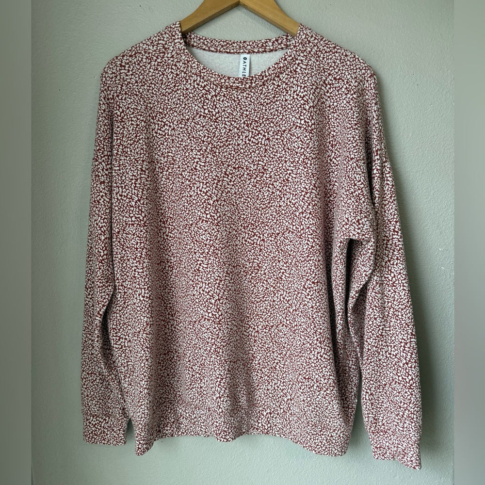 Athleta Studio to Street Printed Sweatshirt Cheetah | Women’s Size Medium